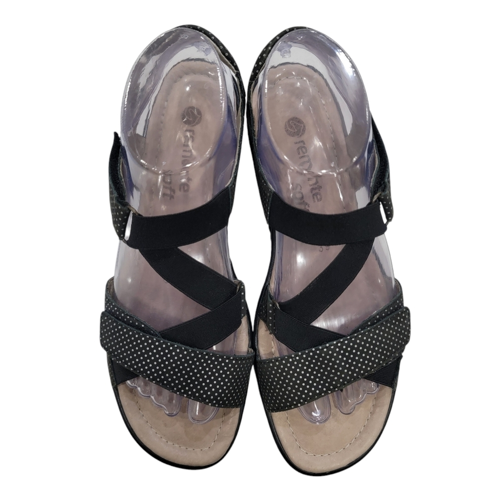 Remonte Black White Dot Comfort Sandals Strappy Cushioned Women’s Size 8… - Picture 3 of 16